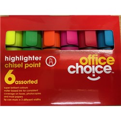 Office Choice Highlighter pk6 ass